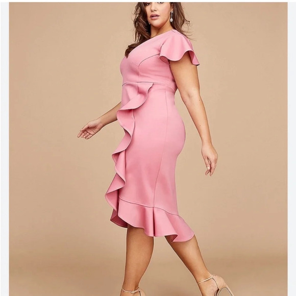 Lane Bryant Dresses & Skirts - Lane Bryant Ruffled Scuba Dress
